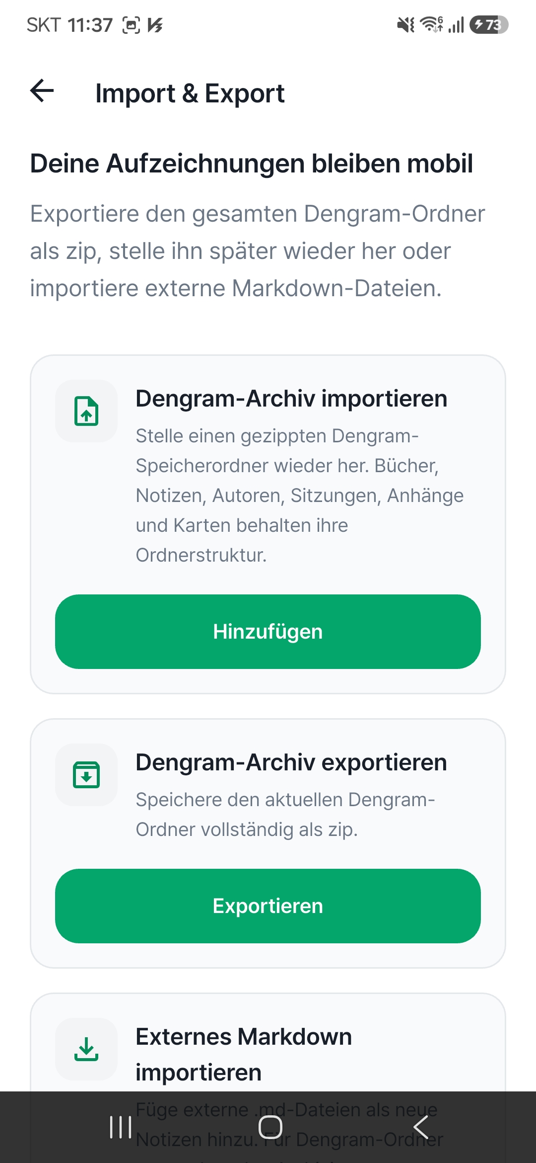 Notizen als Markdown-Dateien