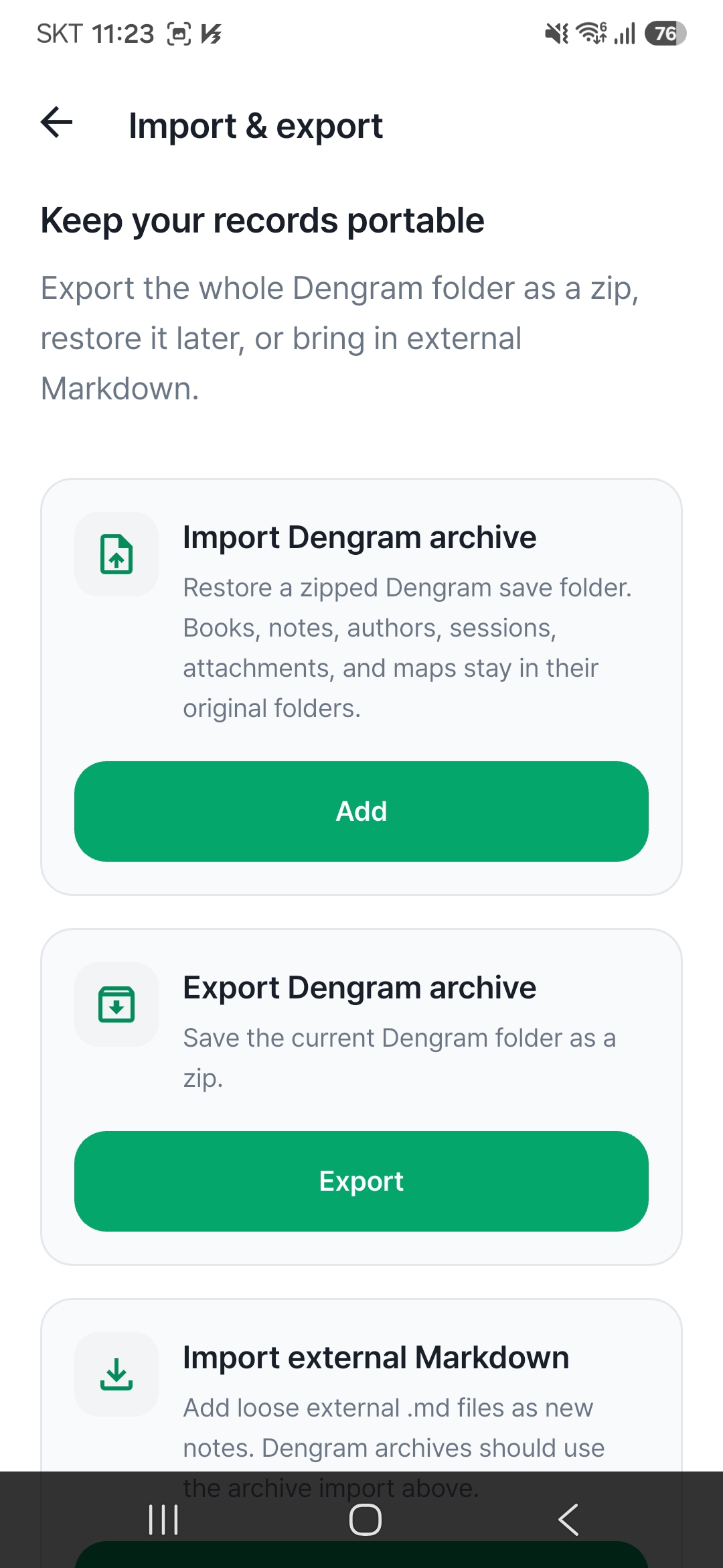 Notes saved as Markdown files