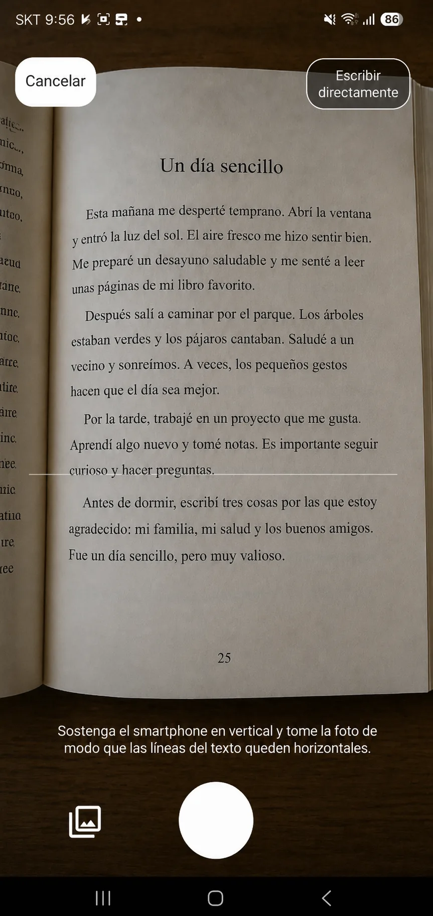 Captura frases con la cámara