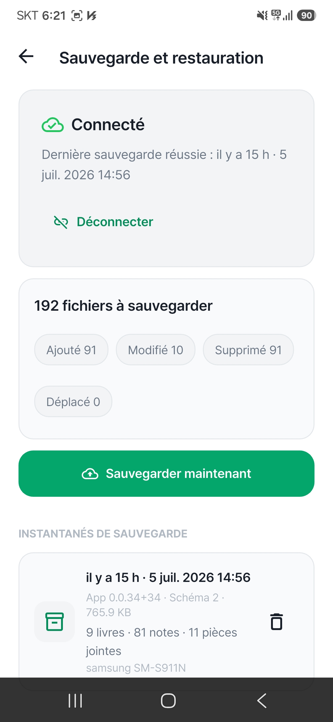 Sauvegarde sûre sur Google Drive